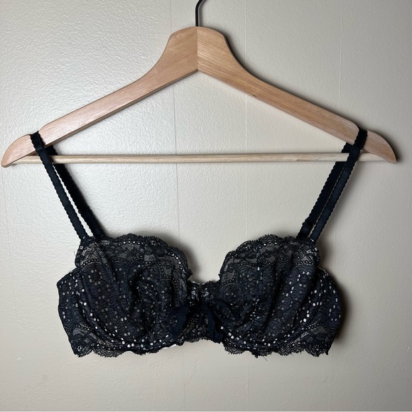 Victoria's Secret Other - Victoria’s Secret Very Sexy Unlined Demi Bustier Black Lace Bra 34 C Lingerie